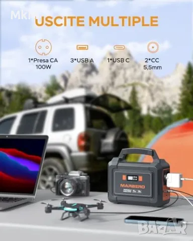 Електростанция MARBERO 150 W, 98 Wh Батерия за къмпинг ,Захранване с 220 V, снимка 5 - Друга електроника - 49553498