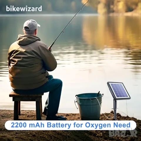 Слънчева оксигенаторна въздушна помпа за езера – 2200mAh, Bubble Stones НОВО, снимка 4 - Оборудване за аквариуми - 55995529