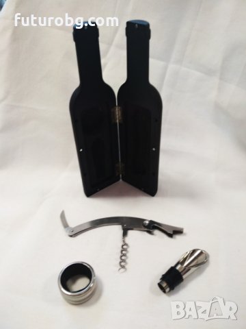 Комплект от 3 аксесоара за вино - във форма на бутилка., снимка 3 - Подаръци за мъже - 31787139