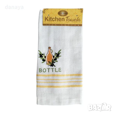 5853 Памучна кухненска кърпа за ръце Bottle, 64x37cm, снимка 2 - Хавлиени кърпи - 49976880