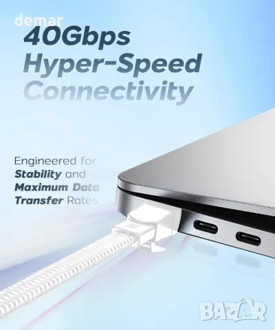 ULTRICS Cat 8 Ethernet кабел 20M, 40Gbps 2000MHz плетен плосък мрежов кабел, RJ45 STP екраниран, снимка 2 - Друга електроника - 49296417