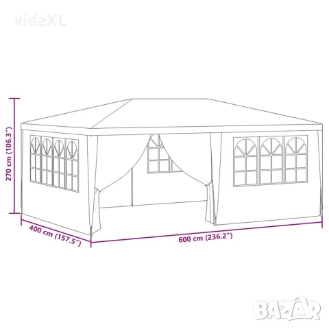 vidaXL Професионална парти шатра със стени 4x6 м зелена 90 г/м², снимка 10 - Къмпинг мебели - 56147589