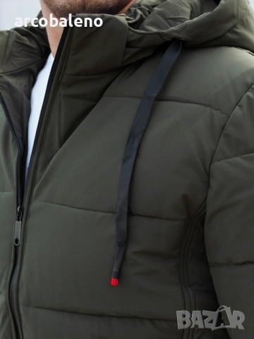 Мъжко зимно ватирано яке с качулка, 4цвята , снимка 5 - Якета - 52259354