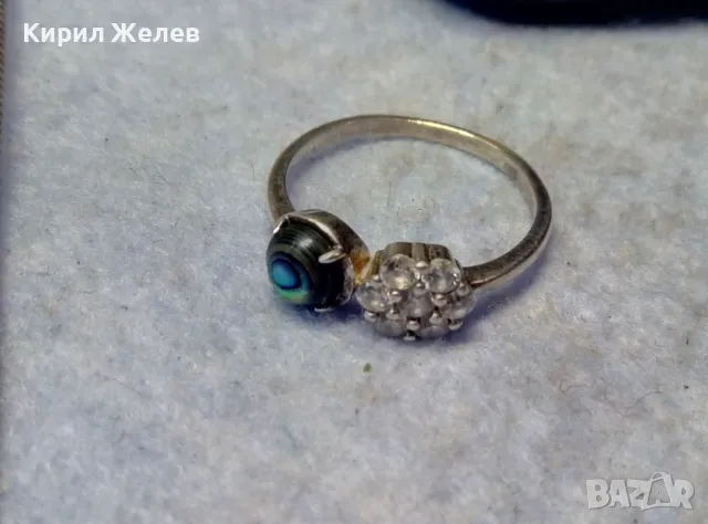 ПРЕКРАСЕН ФИН СКЪПОЦЕНЕН СРЕБЪРЕН ПРЪСТЕН СРЕБРО 925 с КРАЛСКИ СЕДЕФ и ЦИРКОНИ ЮВЕЛИРНА РАБОТА 48239, снимка 8 - Пръстени - 49757388