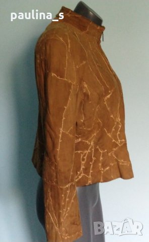 Декорирано яке от естествен велур "one-two" / голям размер , снимка 4 - Якета - 34117326