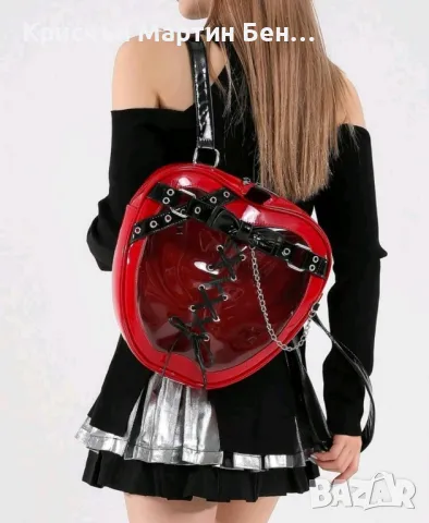 Дамска кожена чанта в форма няколко ябълка , снимка 3 - Чанти - 47889454