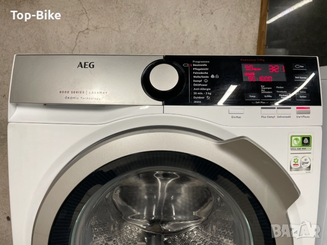 Пералня AEG 8000 Series OKOMix 9кг A+++ 6 месеца гаранция, снимка 3 - Перални - 52930092
