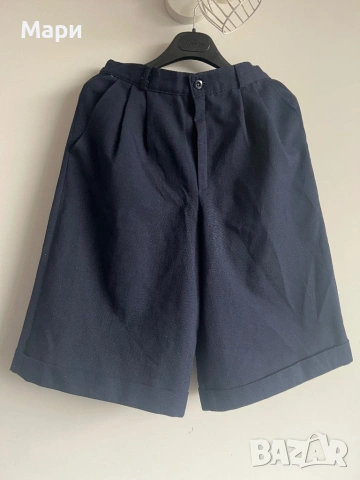 Сет/комплект ретро бермуди, плетена чанта, лек пуловер с мохер