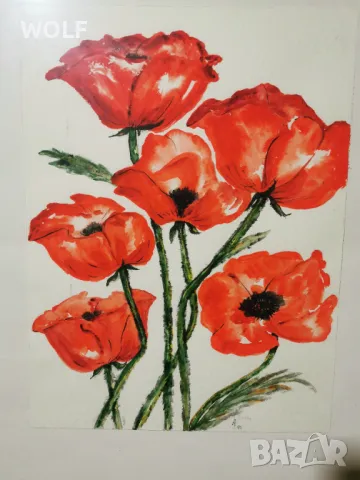 Авторска масло бои върху картон подписана немска картина, снимка 2 - Картини - 48721113