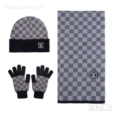 комплект шапка и шал в кутия Louis Vuitton polo hugo boss, снимка 7 - Шапки - 52199897