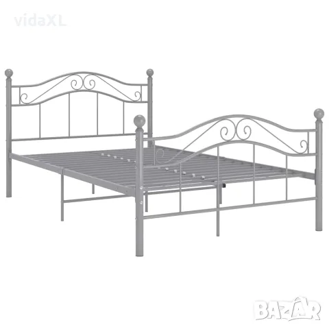 vidaXL Рамка за легло, сива, метал, 120x200 cм, снимка 2 - Спални и легла - 56146858