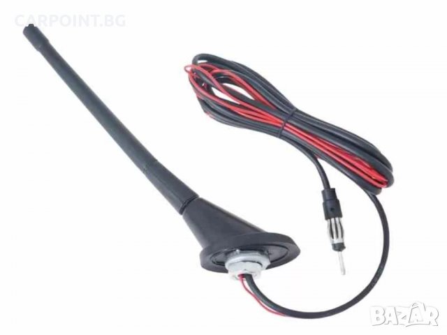 РАДИО АНТЕНА С УСИЛВАТЕЛ CARMOTION, ГУМИРАНА ПРЪЧКА, 24 СМ, 58521 1БР., снимка 1