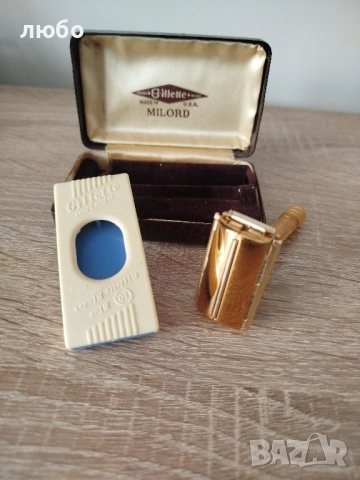 Самобръсначка GILLETE MILORD U.S.A във Златно Покритие Чисто Нова не Употребявана, снимка 4 - Колекции - 52357113