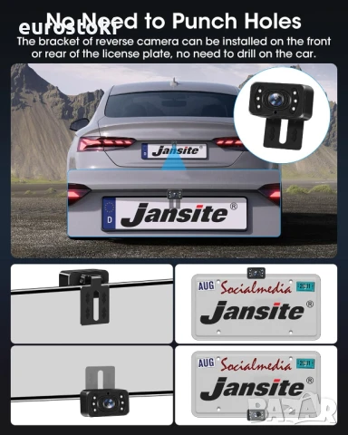 Jansite P067 Безжична камера за заден ход AHD 1080P с 5-инчов монитор 6 LED светлини, 170° широкоъгъ, снимка 4 - Аксесоари и консумативи - 51097024