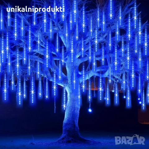 Коледни лампички ледени висулки 3м х 40см с изстрелваща се светлина , снимка 2 - Лед осветление - 52259123