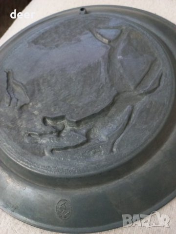 Чиния от цинк, снимка 4 - Антикварни и старинни предмети - 40441050