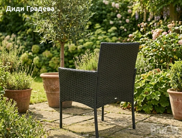 Елегантен ратанов комплект за градина с маса и възглавници - комфорт и стил, снимка 4 - Градински мебели, декорация  - 54070022