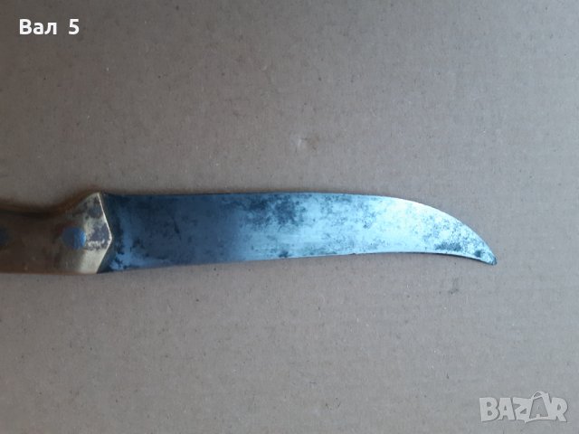 Стар нож с бронзова дръжка, снимка 5 - Антикварни и старинни предмети - 42812402