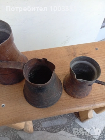 Три стари медни джезвета , снимка 6 - Антикварни и старинни предмети - 54203093