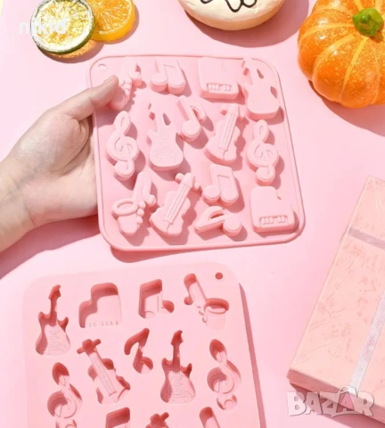 Нота ноти китара пиано музика музикален силиконов молд форма фондан шоколад гипс декор