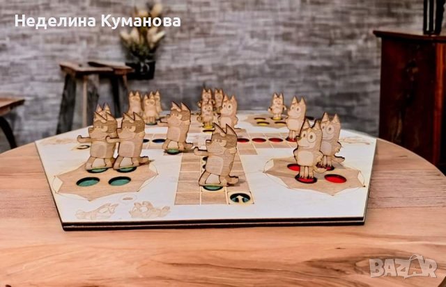 ®️ Дървено "Не се сърди човече " с герои по ваш избор , снимка 1