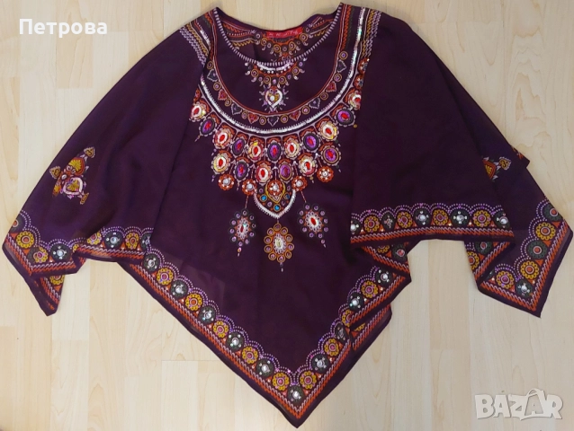 Ефектна празнична блуза тип пончо - подходящ подарък за НГ