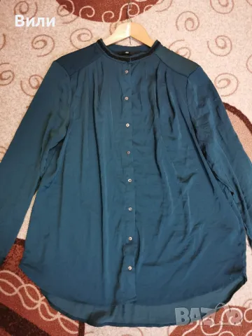 Тъмно зелена риза HM , снимка 4 - Ризи - 48259894