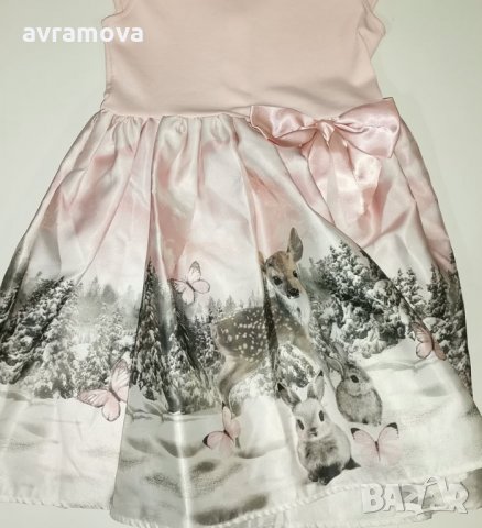 Официална рокля НМ розова – 134-140см, 8-10 години, снимка 4 - Детски рокли и поли - 34006783