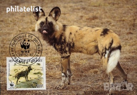 Гвинея 1987 - 4 броя Карти Максимум - WWF, снимка 2 - Филателия - 38843712