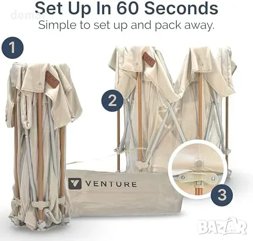 Сгъваема бебешка кошара за игра Venture с постелка, снимка 5 - Кошарки - 55806877