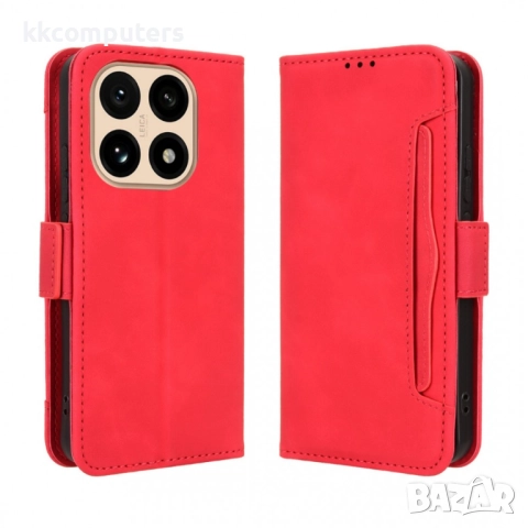 Кожен флип калъф за Xiaomi 15T -Магнитно затваряне, Държач за Карти и Стойка, вкл. Протектор, 5 Цвят, снимка 2 - Резервни части за телефони - 52377604