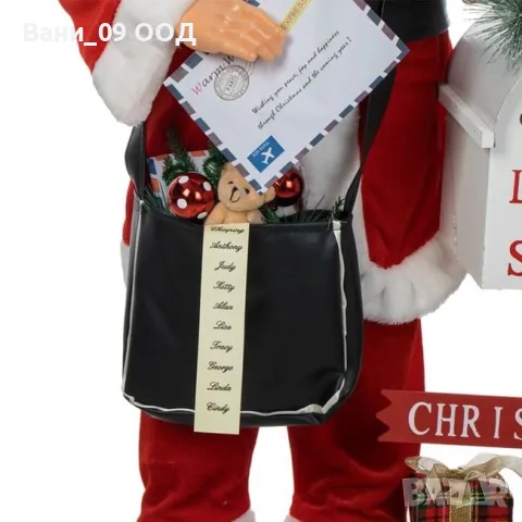 100см! Уникален Дядо Коледа със звук, светлина и пощенска кутия , снимка 3 - Декорация за дома - 47741111