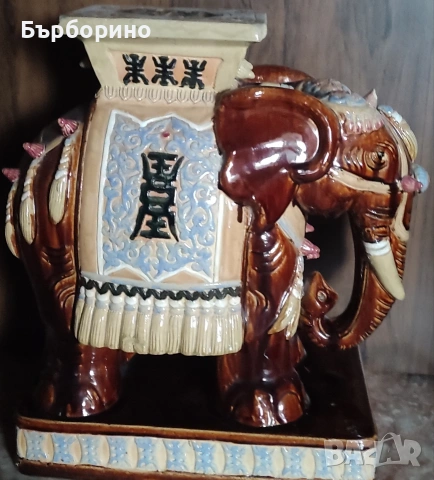 Керамичен слон-55 см., снимка 2 - Декорация за дома - 53316953