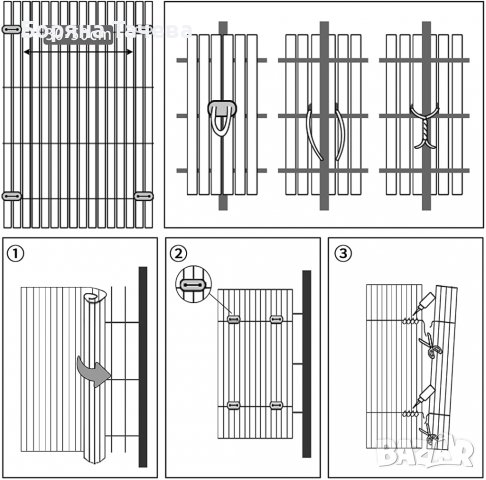 ПВЦ ограда тип „бамбук“ 100х400см BR104LB02, снимка 2 - Огради и мрежи - 36598025