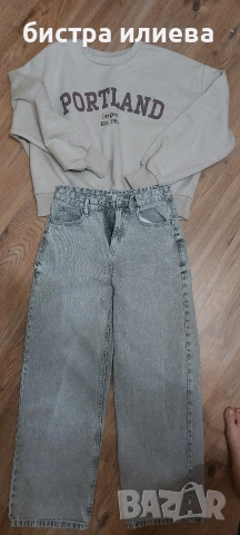 Дънки и суичър за момиче 10-12г , снимка 2 - Детски панталони и дънки - 53278541