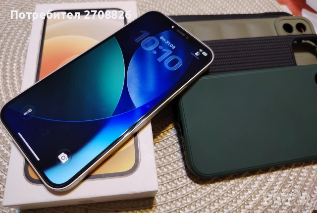 Много запазен iPhone 12 White 64GB комплект кабел кутия протектор, снимка 4 - Apple iPhone - 54044988