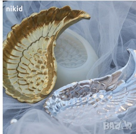 3d Гигант крило с релеф пафти силиконов молд форма фондан шоколад гипс смола и др украса декор крила, снимка 3 - Форми - 29556047