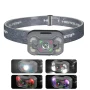 Малък LED акумулаторен челник със сензор USB зареждане фенер за глава бягане риболов къмпинг мощен, снимка 4