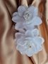 Сватбен аксесоар- гребен с бели цветя, снимка 8