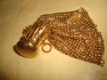 ПОЗЛАТЕНА ЛУКСОЗНА ПЛЕТЕНА МЕДНА РЕТРО МИНИ ЧАНТИЧКА с ДЕБЕЛА ПОЗЛАТА АР ДЕКО МАЙСТОРСКО БИЖУ 31404, снимка 8