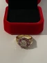 Златен пръстен с рубини и диаманти/брилянти, снимка 3