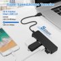 USB хъб с 4 порта USB 3.0, с 30 см кабел, ултра тънък, изключително лек, снимка 3