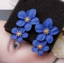 Обици сини цветя обеци , снимка 1 - Обеци - 29942828