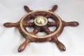 404 Корабен рул,щурвал от мостика на търговски кораб. , снимка 2