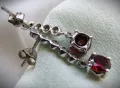 Руски сребърни обици с рубелит и фианити, снимка 5
