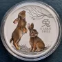 1 oz, Цветен лунар, 2023, Година на заека, снимка 2