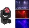 Преносими LED сценични светлини с движеща се глава и управление (6x12W + лазер), снимка 3