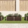 vidaXL Повдигната леха, 160x80x45 см, поцинкована стомана, кафява, снимка 3