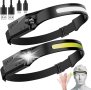 челник за глава LED лента акумулаторен фенер водоустойчив USB, снимка 7