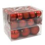 52 броя Комплект Червени коледни топки в 4 размера, снимка 1 - Други стоки за дома - 42673488